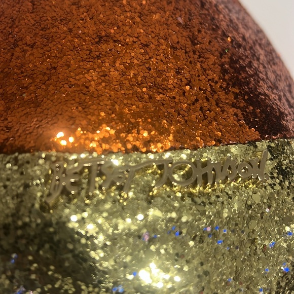 Betsey Johnson Do I Make You Corny? glittery candy corn shaped purse with chain. - Picture 5 of 16